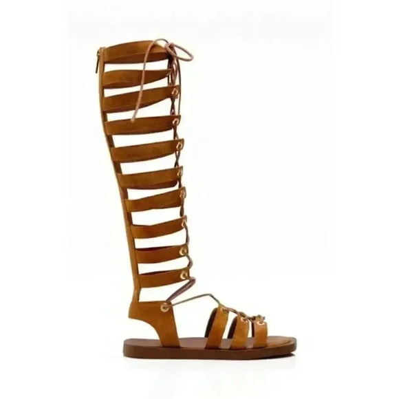 FREE PEOPLE Sun Chaser Tall Gladiator Sandal / Tan - Picture 8 of 10